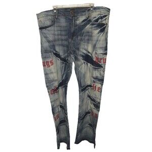 Golden Denim Drugs Heal Pain Cargo Stacked Jeans 42W American Made Streetwear